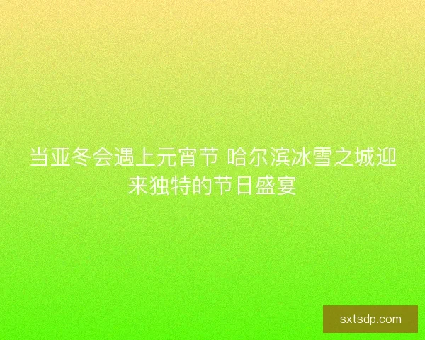 当亚冬会遇上元宵节 哈尔滨冰雪之城迎来独特的节日盛宴